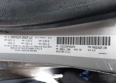 2015 Chrysler 200 S из США, поврежденный, VIN 1C3CCCDG5FN553370